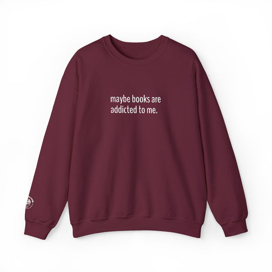 Embroidered Book Addiction Sweatshirt - Dark Version