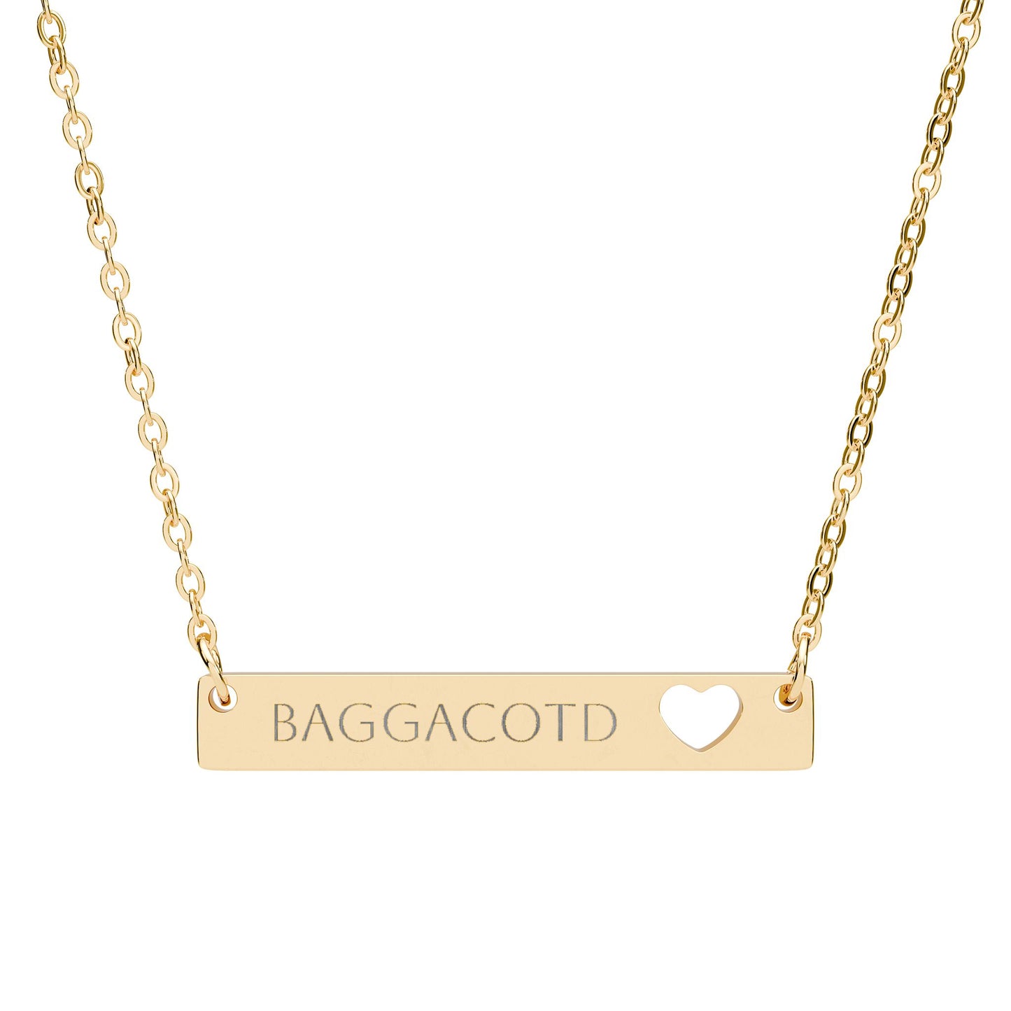 Engraved Heart Bar Necklace