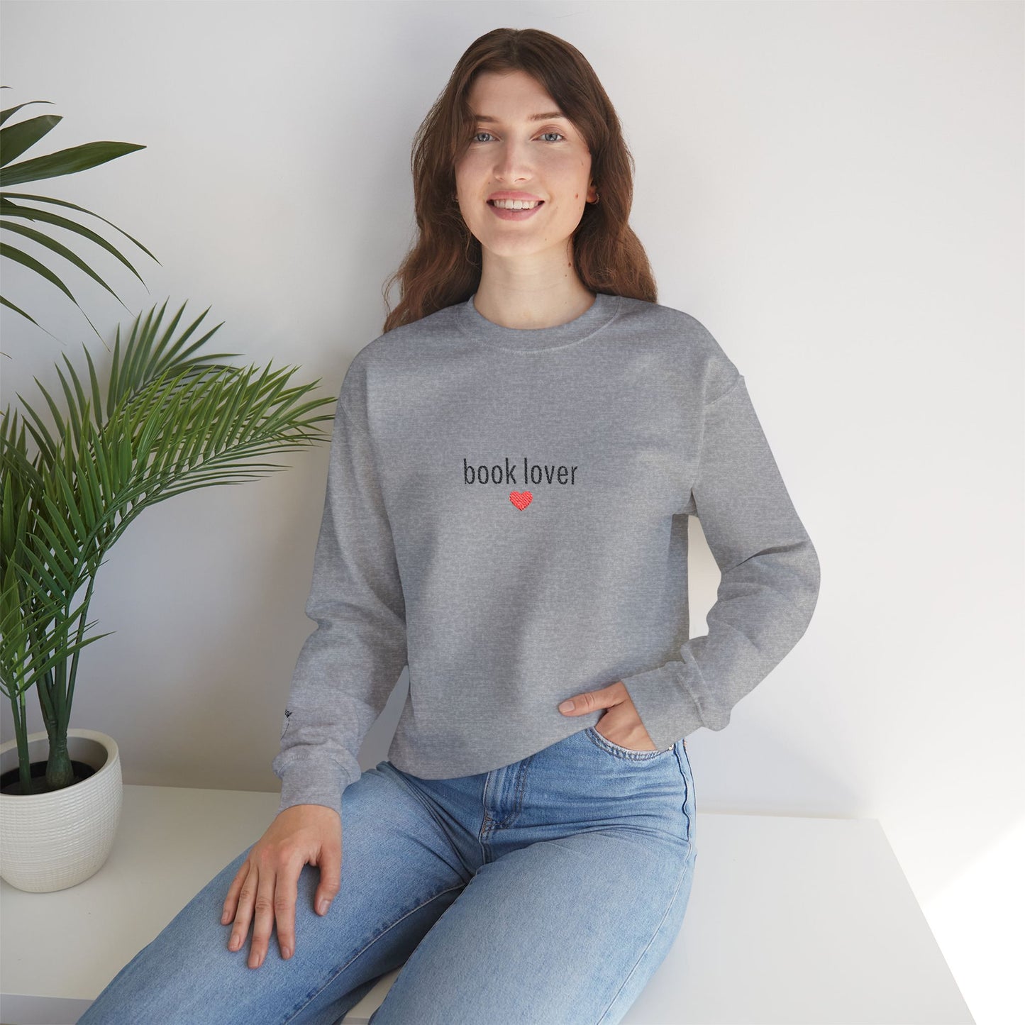 Embroidered Book Lover Sweatshirt - Light Version
