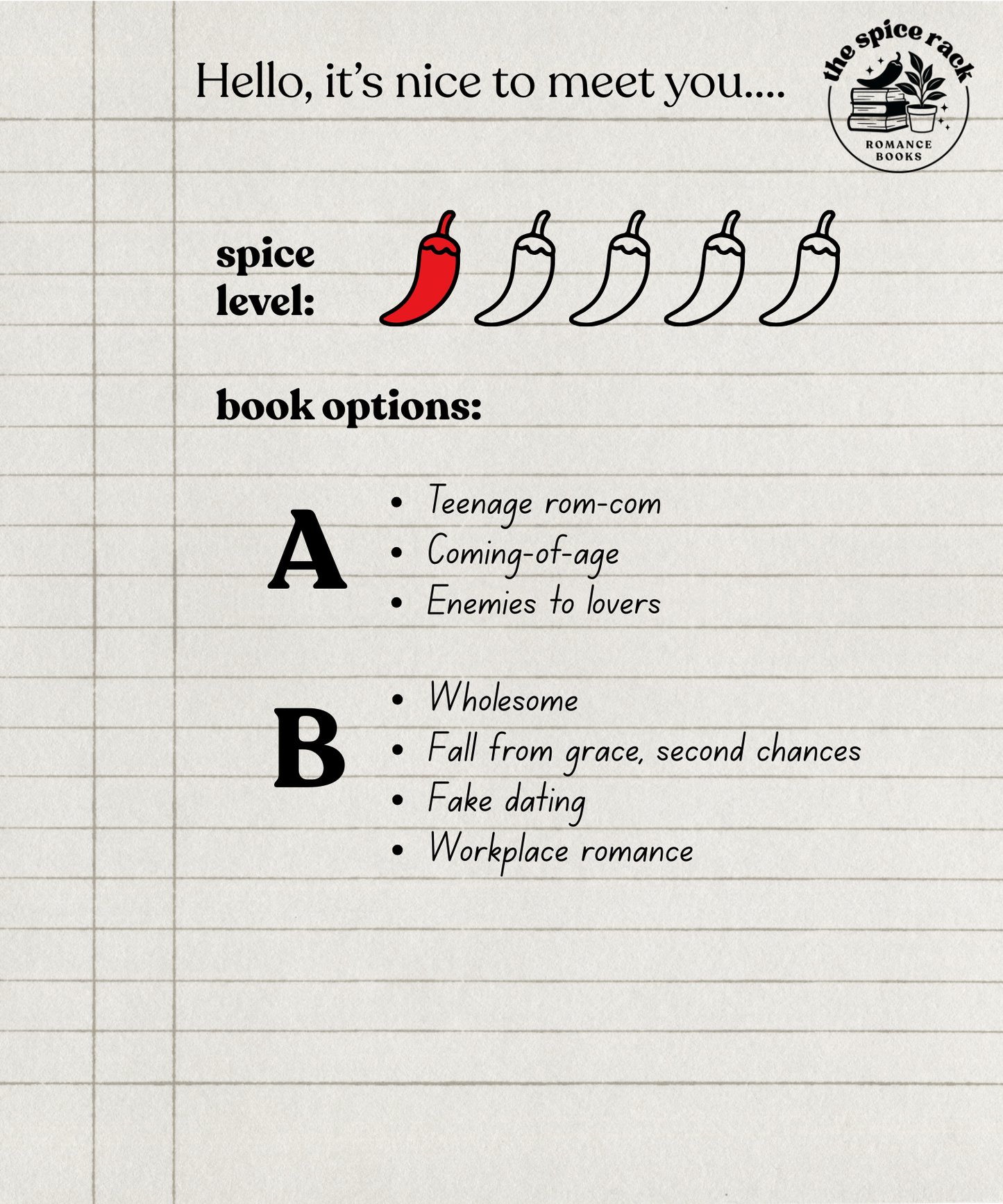 Blind Date with a Romance Book - with clues!