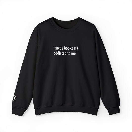 Embroidered Book Addiction Sweatshirt - Dark Version
