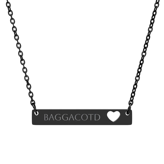Engraved Heart Bar Necklace