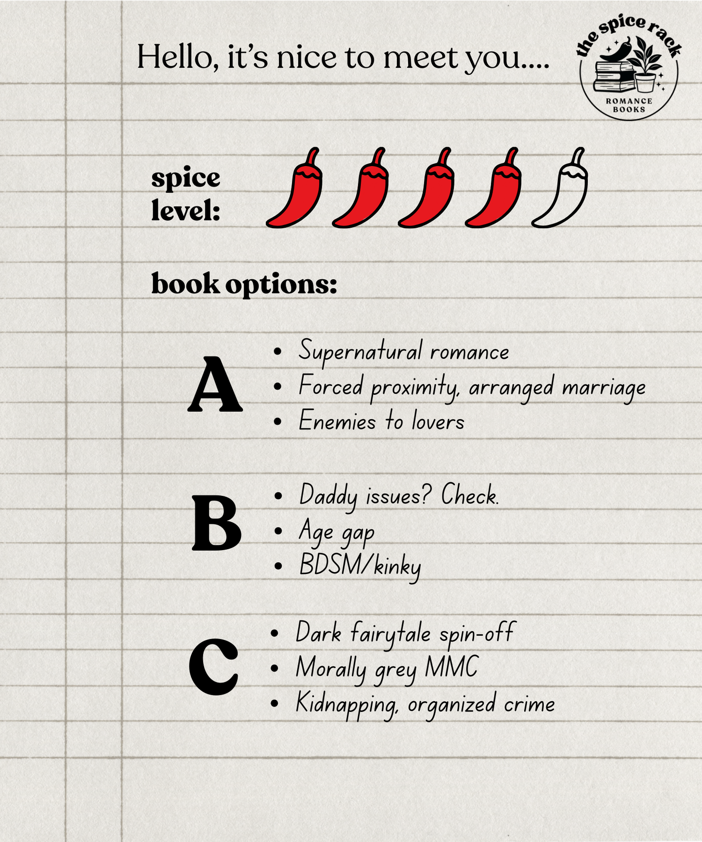 Blind Date with a Romance Book - with clues!