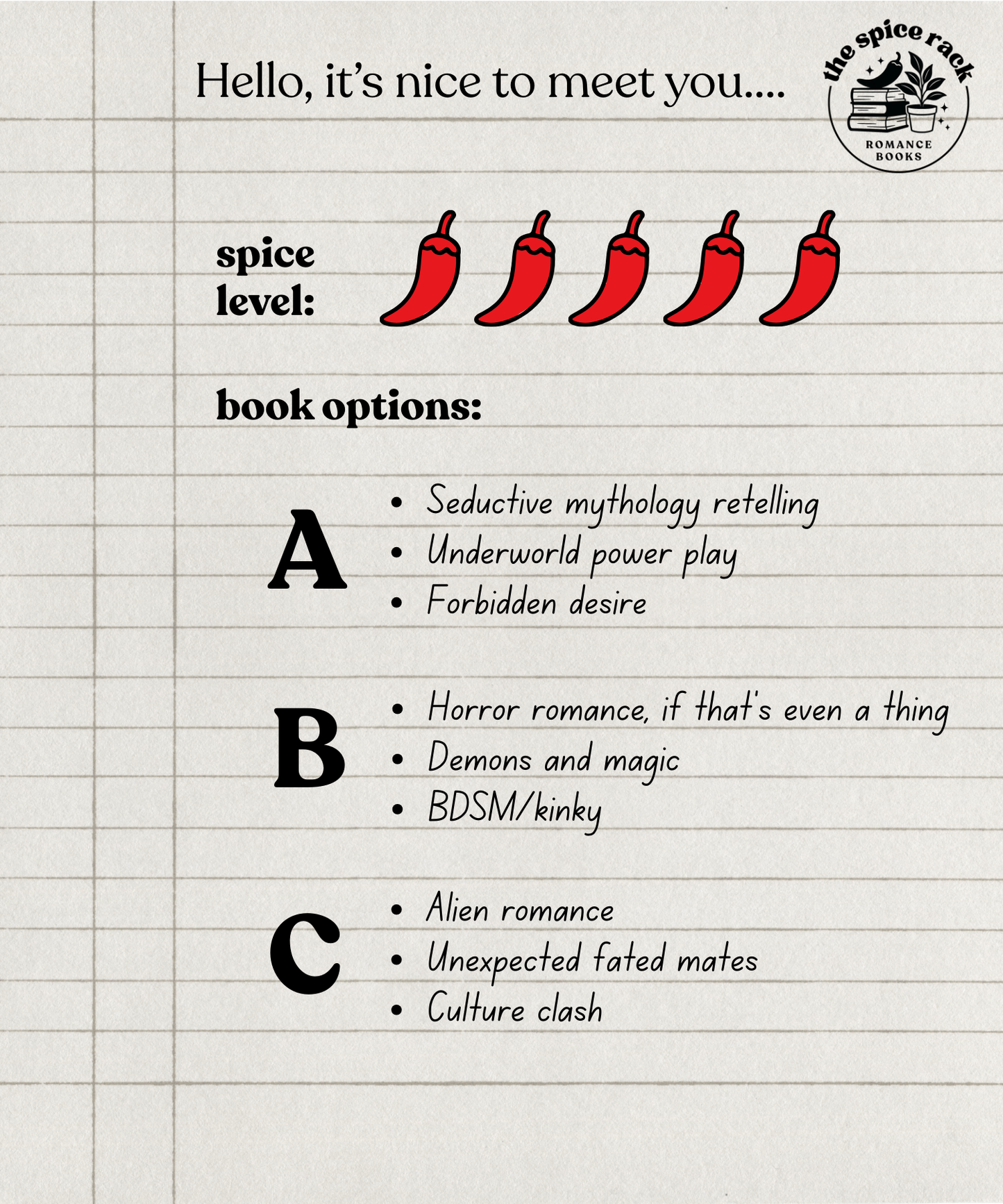 Blind Date with a Romance Book - with clues!